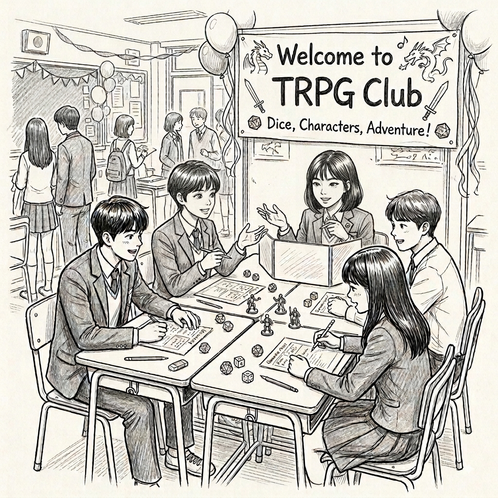 마나고 TRPG부에 어서 오세요 스케치